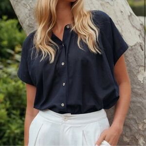 Jenni Kayne Willow Blouse - Navy